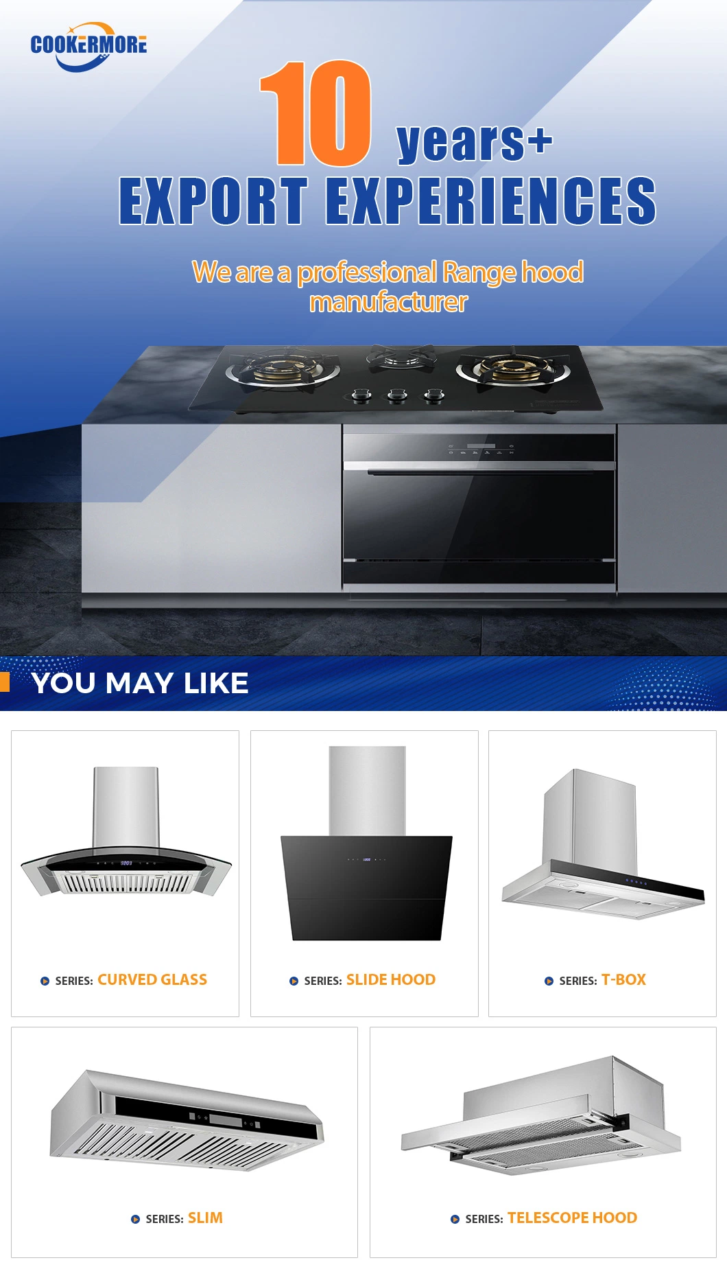 Touch Switch Home Kitchen Stainless Steel Cooker Hood Range Hood