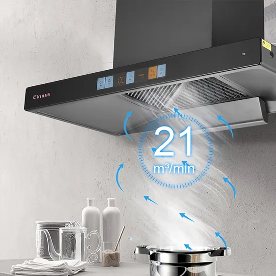 Touch Switch Control Kitchen Chimney Hood Home T Shape Range Hood 