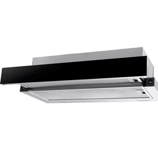 Telescopic Slim Kitchen Hood Galvanized Sheet Body Glass Front 60cm Wall Mounted Cooker Range Hood 